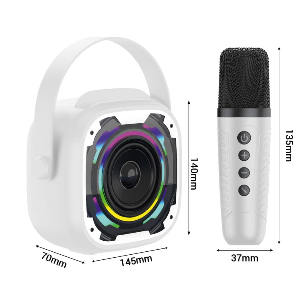 Přenosný Bluetooth reproduktor Blavec WS-08 Karaoke Idol s mikrofony bílý - náhled 5