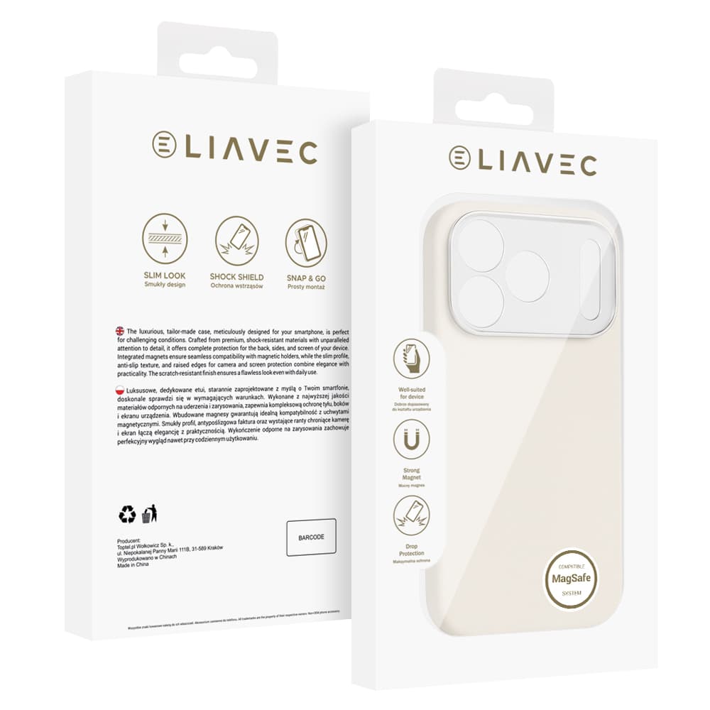 Kryt Liavec Silk Shield s kovovým rámečkem fotoaparátu pro Apple iPhone 17 Pro Max béžový - náhled 5