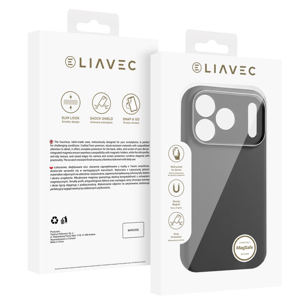Kryt Liavec Silk Shield s kovovým rámečkem fotoaparátu pro Apple iPhone 17 Pro Max černý - náhled 5