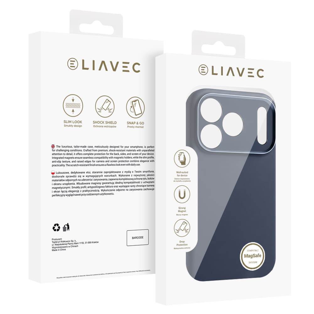 Kryt Liavec Silk Shield s kovovým rámečkem fotoaparátu pro Apple iPhone 17 Pro námořnicky modrý - náhled 5