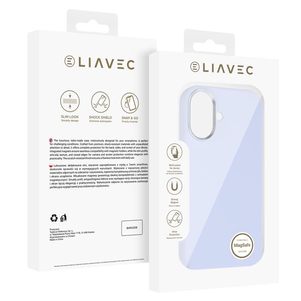 Silikonový kryt Liavec Silky s kovovým rámečkem fotoaparátu pro Apple iPhone 17 modrý - náhled 5