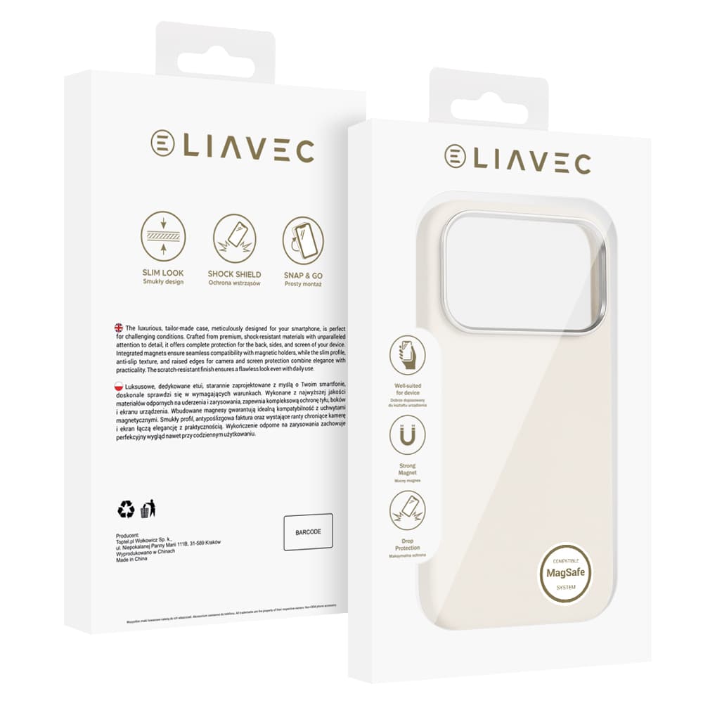 Silikonový kryt Liavec Silky s kovovým rámečkem fotoaparátu pro Apple iPhone 17 Pro béžový - náhled 5