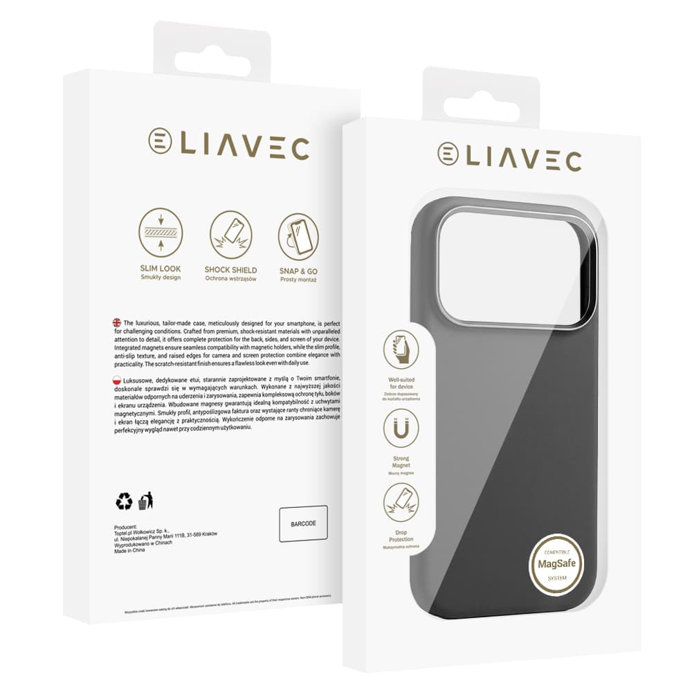 Silikonový kryt Liavec Silky s kovovým rámečkem fotoaparátu pro Apple iPhone 17 Pro Max černý - náhled 5
