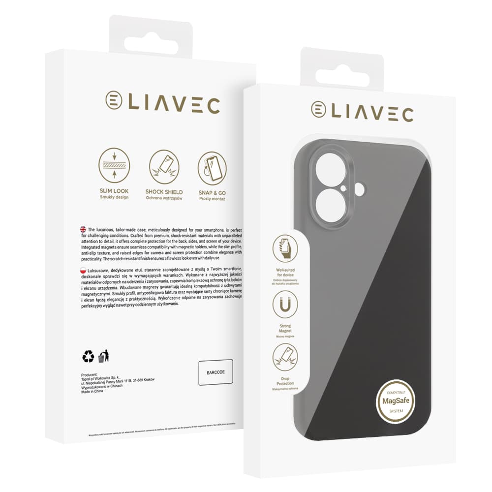 Kryt Liavec Silk Shield s kovovým rámečkem fotoaparátu pro Apple iPhone 17 černý - náhled 5