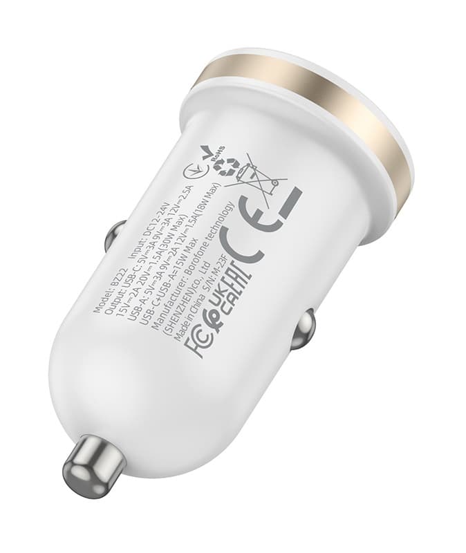 Rychlonabíječka do auta Borofone BZ22 30W bílá 107366 - náhled 3