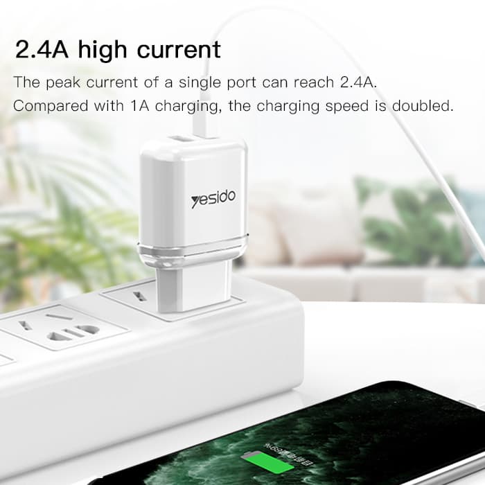 Adaptér Yesido YC26 EU 18W Dual bílý - náhled 5
