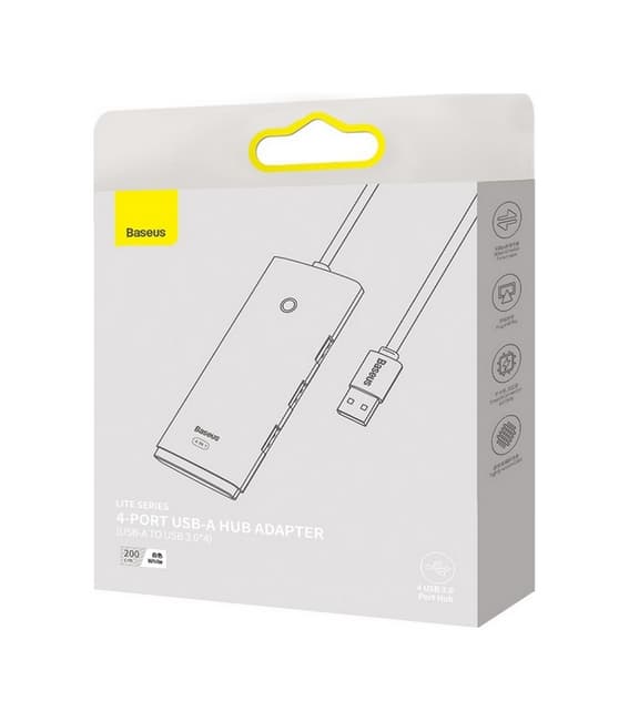 Adaptér Baseus HUB USB-A - 4x USB-A bílý 92800 - náhled 3