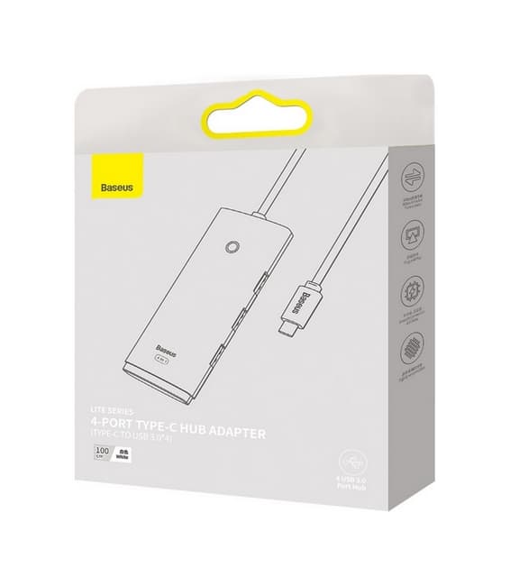 Adaptér Baseus HUB USB-C (Type-C) - 4x USB-A bílý 92795 - náhled 3