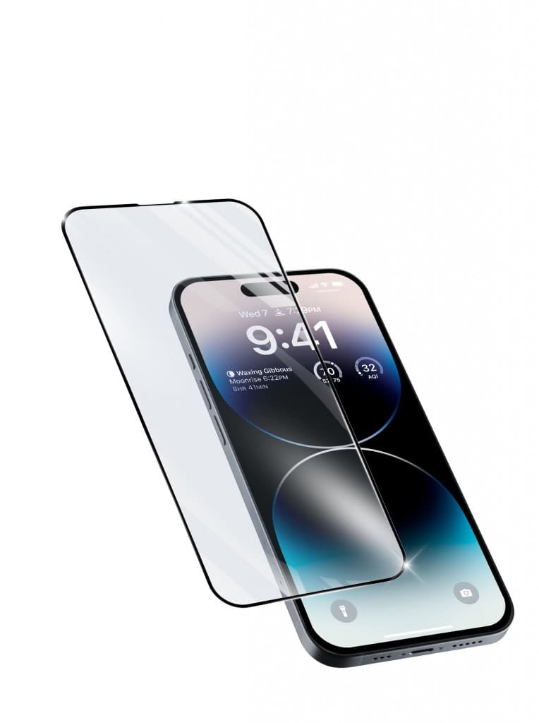 Ochranné tvrzené sklo pro celý displej Cellularline CAPSULE pro Apple iPhone 14 Plus/14 Pro Max, černé - náhled 2