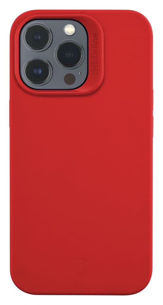 Ochranný silikonový kryt Cellularline Sensation pro Apple iPhone 14 PRO MAX, červený - náhled 2
