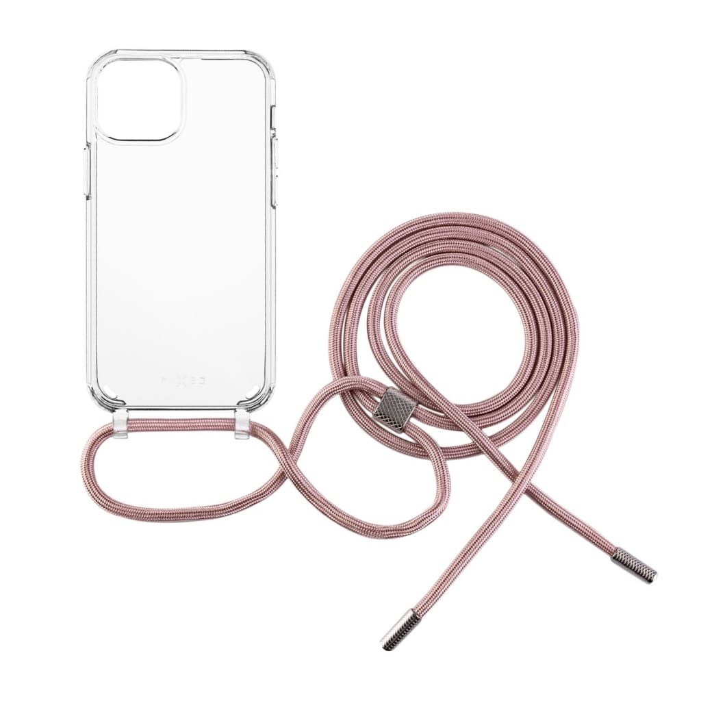 Pouzdro FIXED Pure Neck s růžovou šňůrkou na krk pro Apple iPhone 12 mini - náhled 2