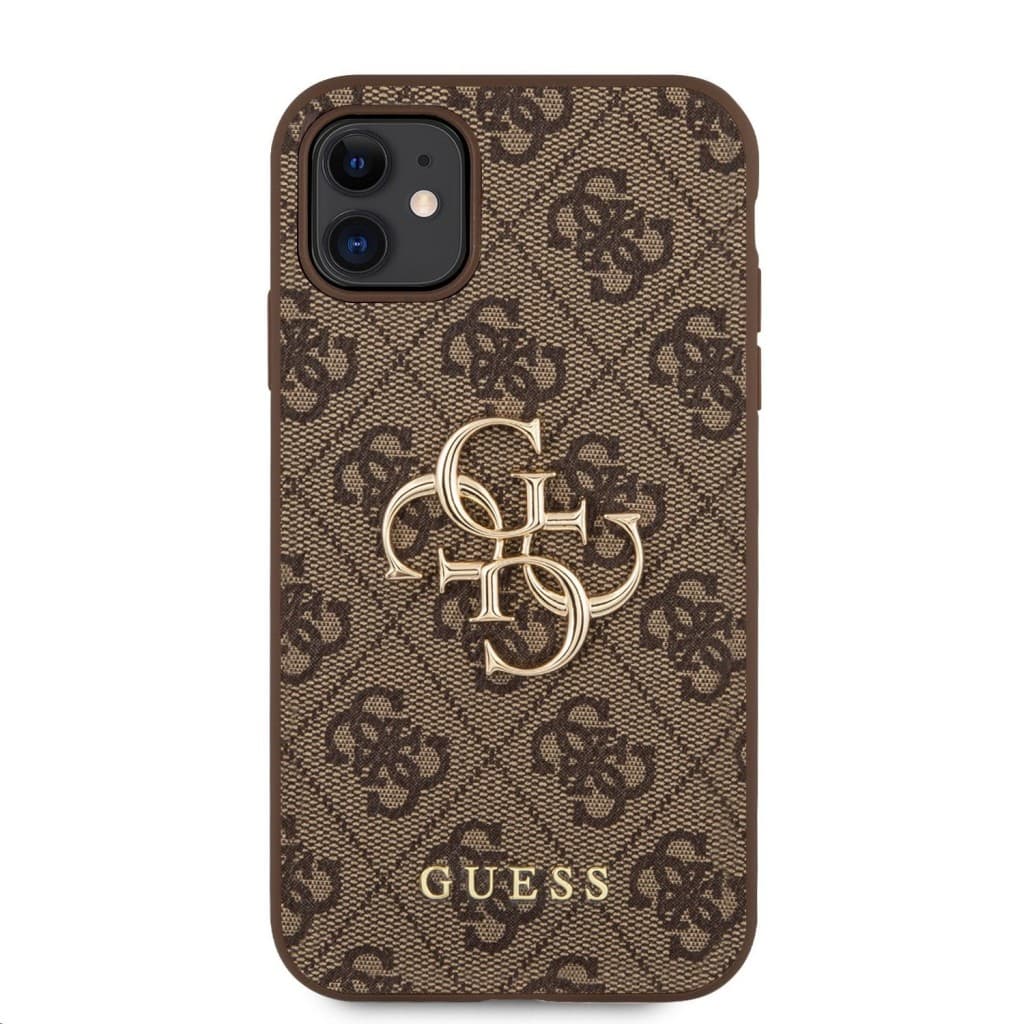 Guess PU 4G Metal Logo Zadní Kryt pro iPhone 11 Brown - náhled 2