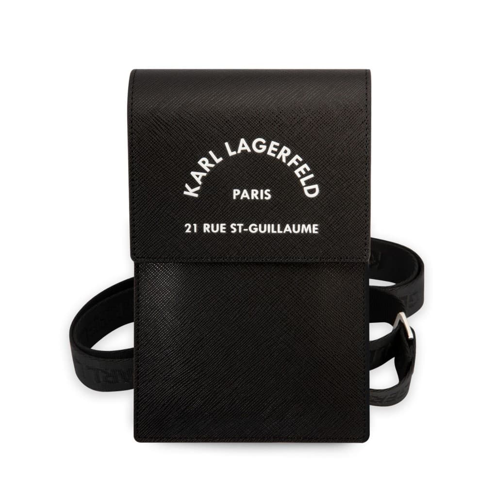 Kabelka na mobil Karl Lagerfeld Saffiano Rue Saint Guillaume černá - náhled 2