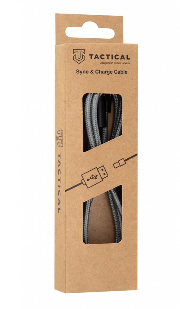 Tactical Fast Rope Aramid Cable USB-A/USB-C  0.3m Grey - náhled 2
