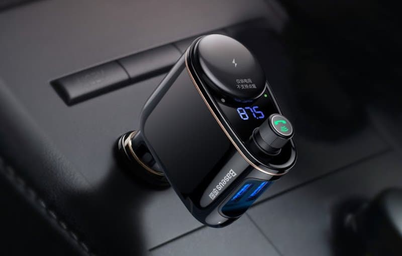 Adaptér do auta Baseus CCMT000001 S-09A 2x USB FM Transmitter Black - náhled 2