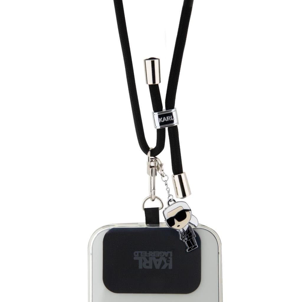 Šňůrka Crossbody Karl Lagerfeld Universal Cord and Ikonik Pins Black - náhled 2