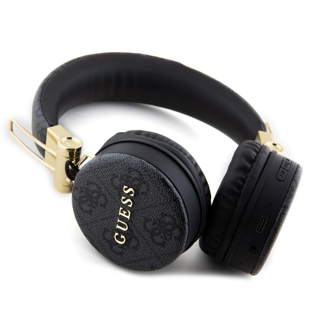 Bezdrátová sluchátka Guess PU 4G Metal Logo Bluetooth Stereo černá - náhled 2