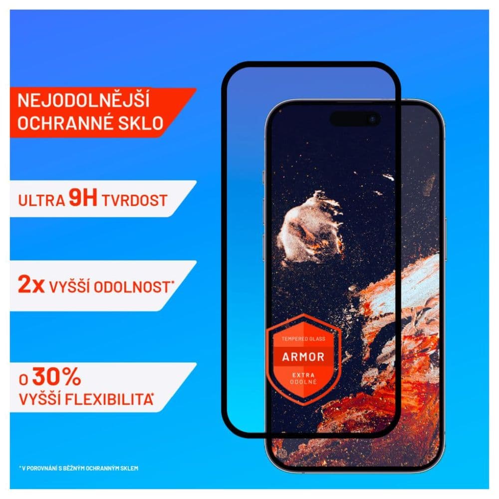 Prémiové ochranné tvrzené sklo FIXED Armor s aplikátorem pro Apple iPhone 15 Plus, černé - náhled 2
