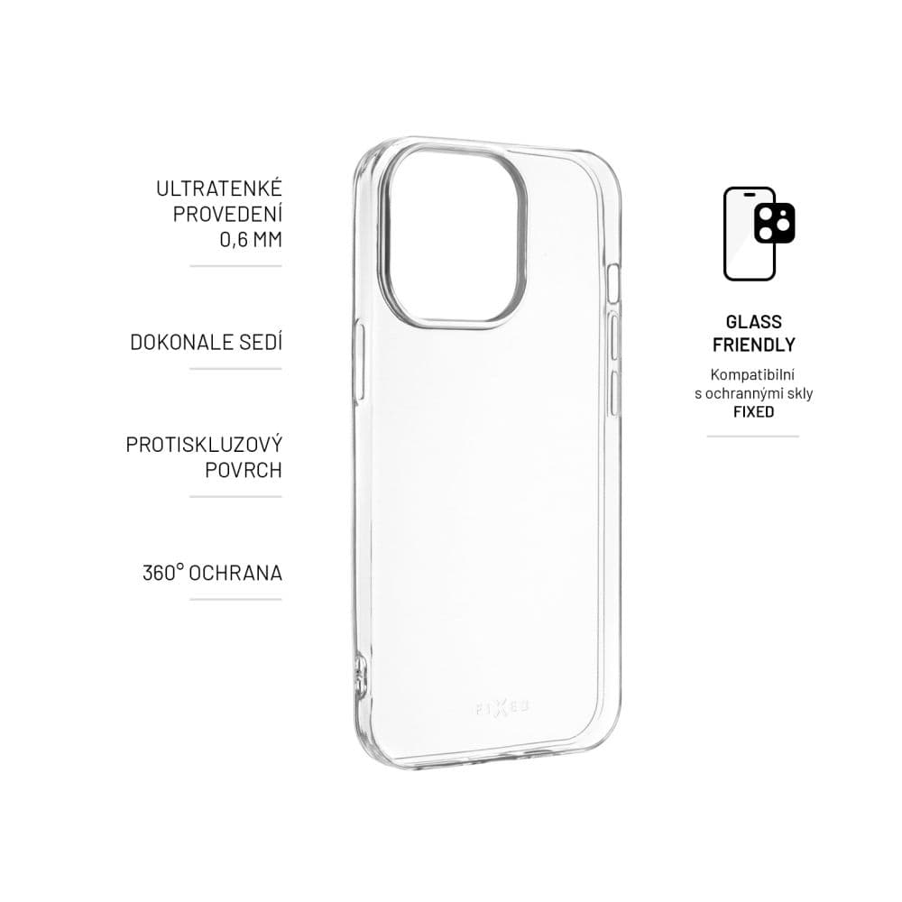 Ultratenké TPU gelové pouzdro FIXED Skin pro Apple iPhone 15, 0,6 mm, čiré - náhled 2