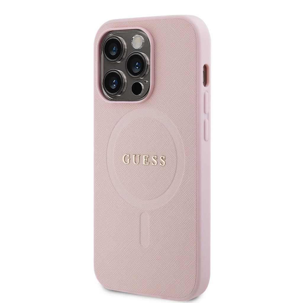 Guess PU Saffiano MagSafe Zadní Kryt pro iPhone 15 Pro Pink - náhled 2
