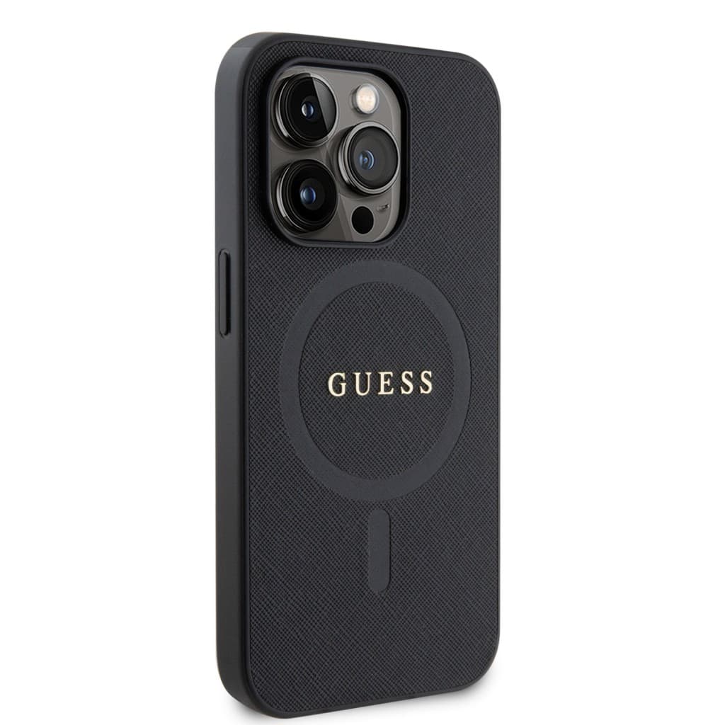 Guess PU Saffiano MagSafe Zadní Kryt pro iPhone 15 Pro Max Black - náhled 2