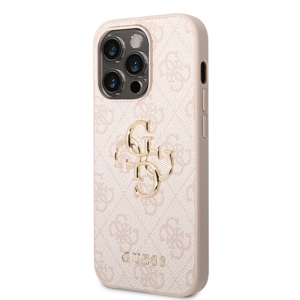 Guess PU 4G Metal Logo Zadní Kryt pro iPhone 15 Pro Max Pink - náhled 2