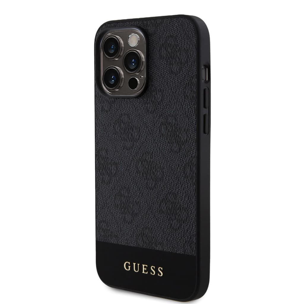 Guess PU 4G Stripe MagSafe Zadní Kryt pro iPhone 15 Pro Black - náhled 2