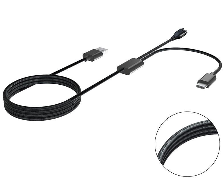 Nabíjecí a datový kabel Tactical USB 2v1 pro Garmin Fenix 7 + USB-C - náhled 2