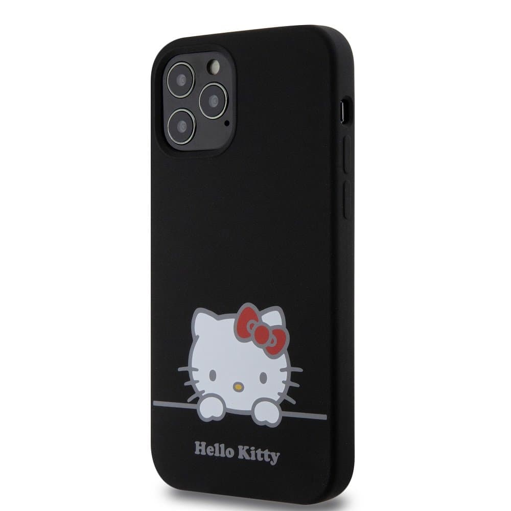 Hello Kitty Liquid Silicone Daydreaming Logo Zadní Kryt pro iPhone 12/12 Pro Black - náhled 2