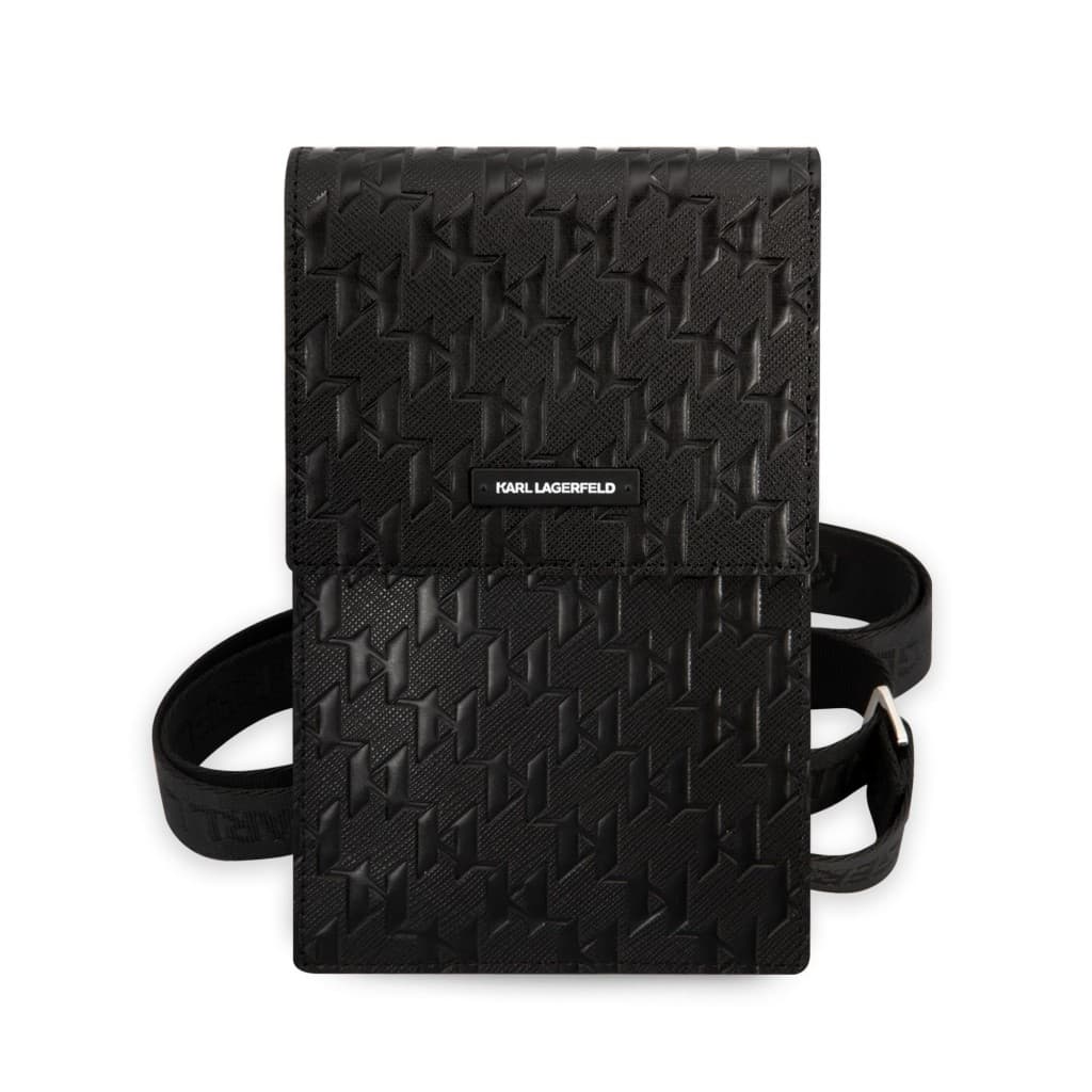 Karl Lagerfeld Saffiano Monogram Wallet Phone Bag Black - náhled 2