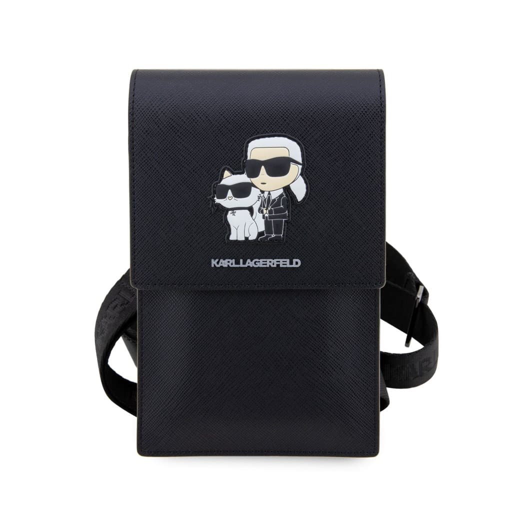 Karl Lagerfeld Saffiano Metal Logo NFT Wallet Phone Bag Black - náhled 2