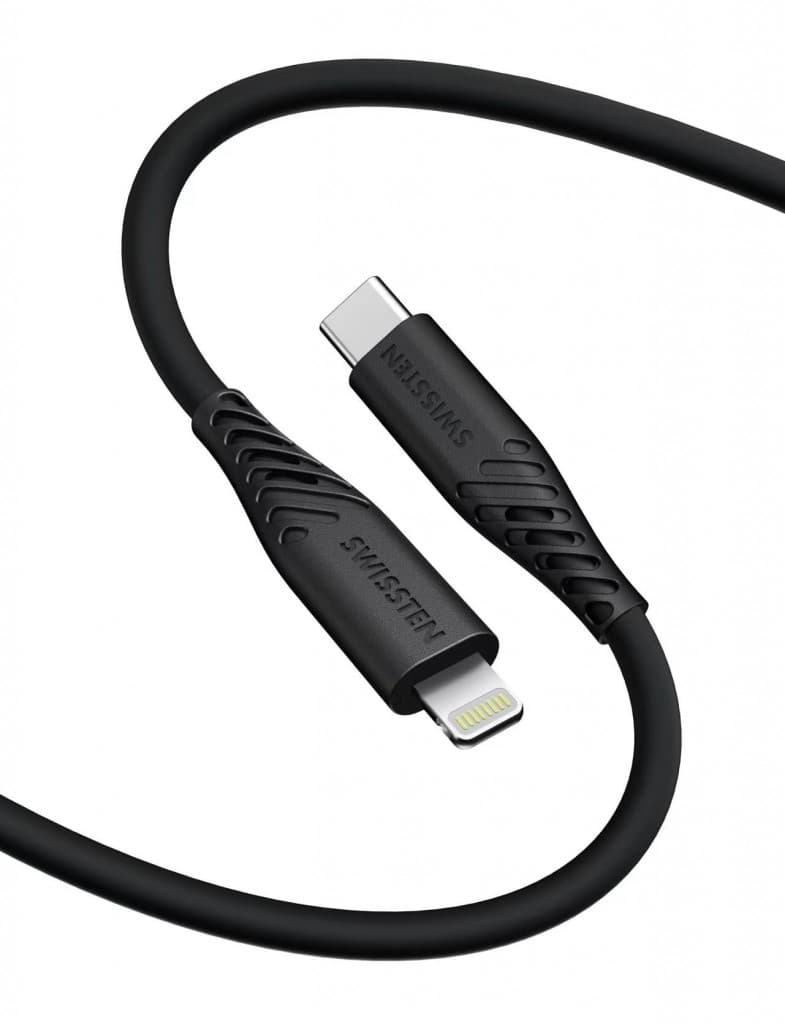 Datový kabel swissten soft silicone usb-c / lightning 1,5 m 60w černý - náhled 2