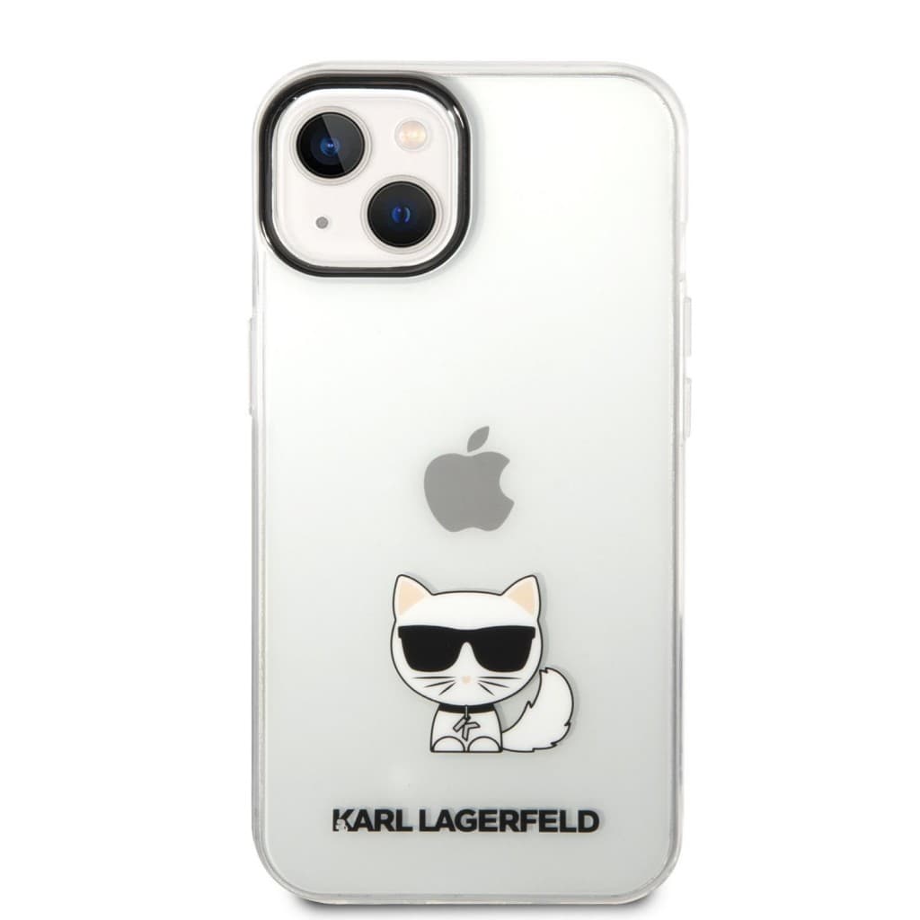Karl Lagerfeld Choupette Logo Zadní Kryt pro iPhone 14 Plus Transparent - náhled 2