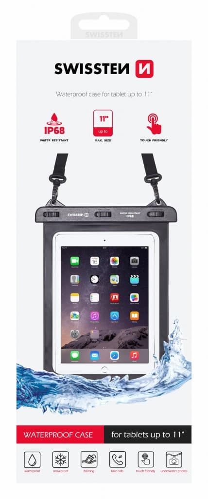 Vodotěsné pouzdro na tablet Swissten Waterproof 10,1" černé - náhled 2