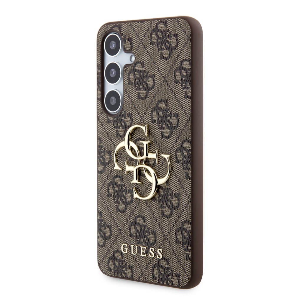Guess PU 4G Metal Logo Zadní Kryt pro Samsung Galaxy S24 Brown - náhled 2