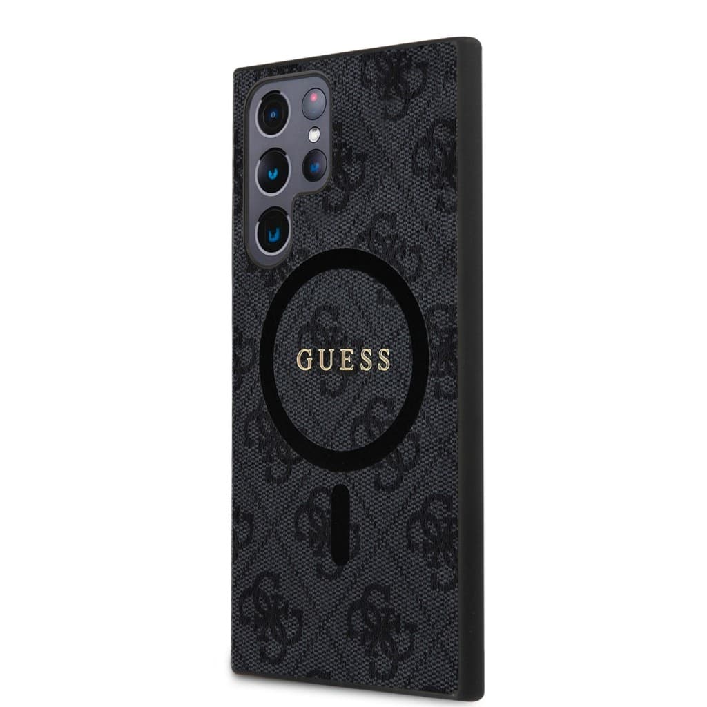 Guess PU Leather 4G Colored Ring MagSafe Zadní Kryt pro Samsung Galaxy S24 Ultra Black - náhled 2