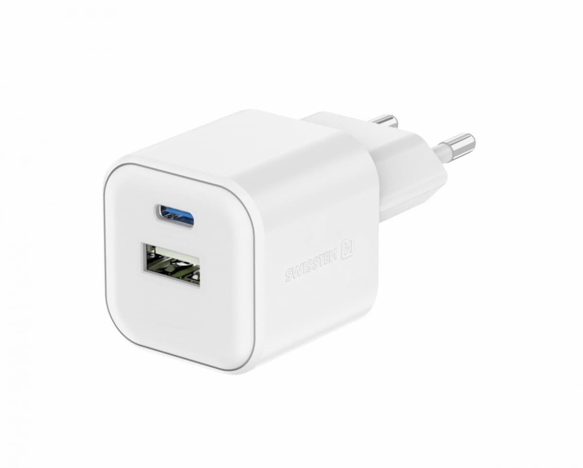 Adaptér Swissten s funkcí rychlonabíjení 35W Dual bílý - náhled 2