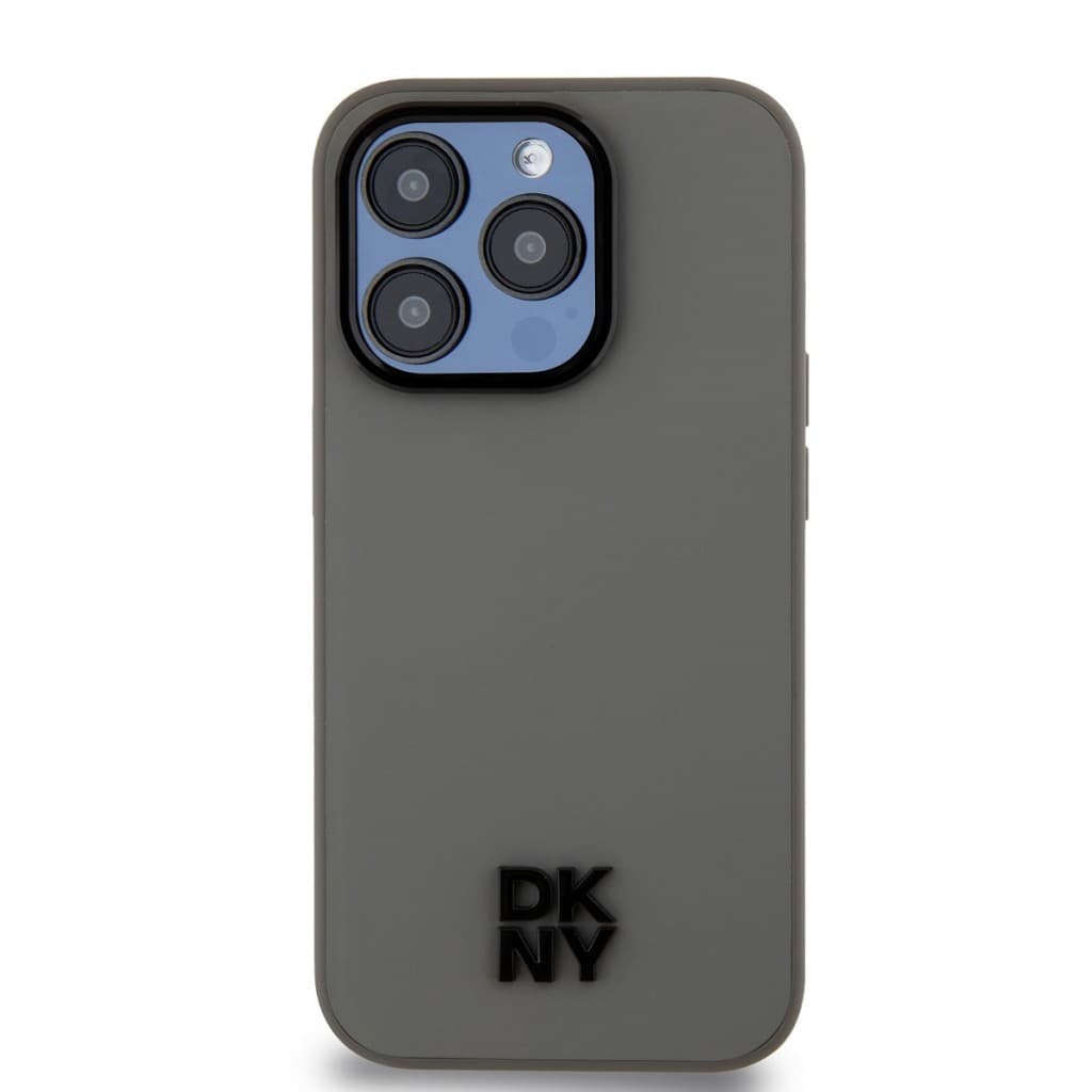Zadní Kryt DKNY PU Leather Stack Logo Magsafe pro iPhone 15 Pro šedý - náhled 2