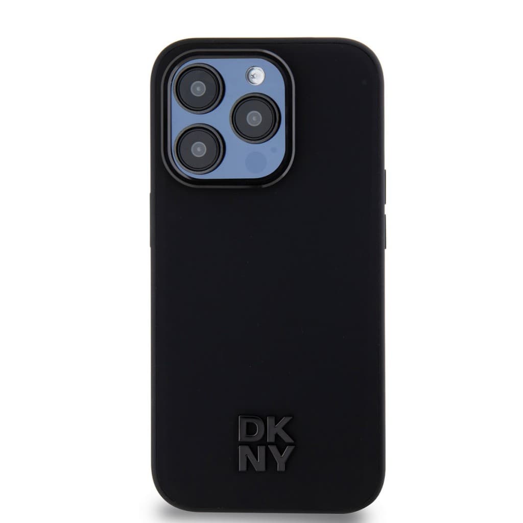Zadní Kryt DKNY PU Leather Stack Logo Magsafe pro iPhone 15 Pro černý - náhled 2
