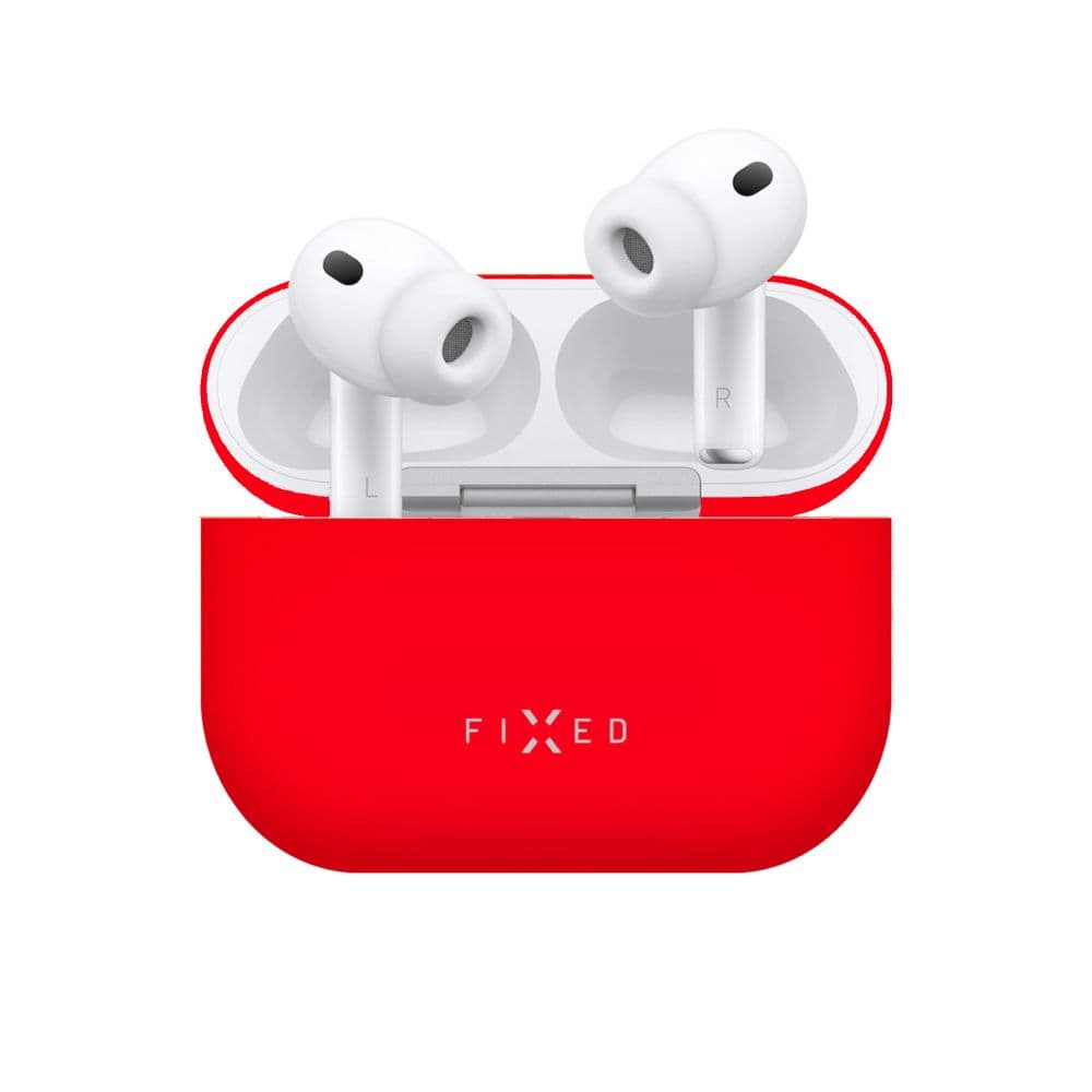 Ultratenké silikonové pouzdro FIXED Silky pro Apple AirPods Pro 3, červené - náhled 2