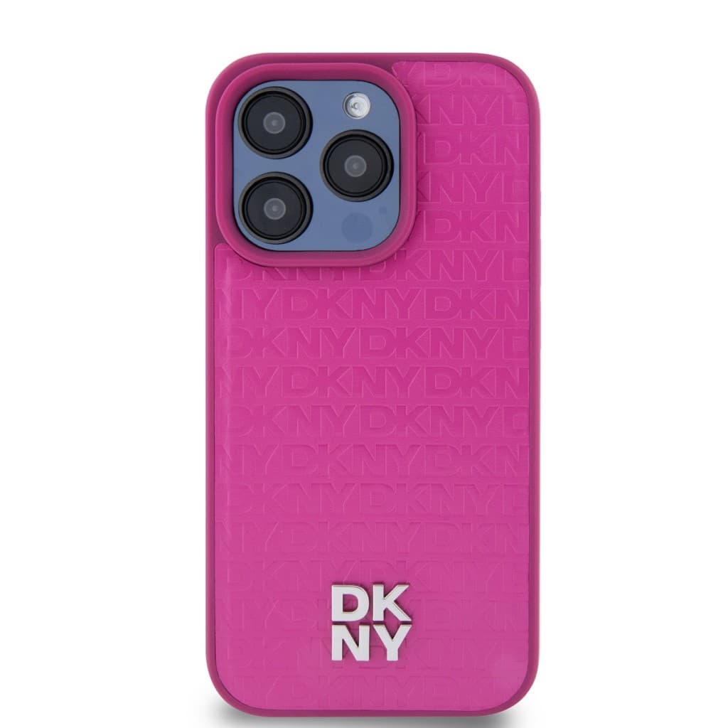 Zadní Kryt DKNY PU Leather Repeat Pattern Stack Logo Magsafe na iPhone 15 Pro Max Pink - náhled 2