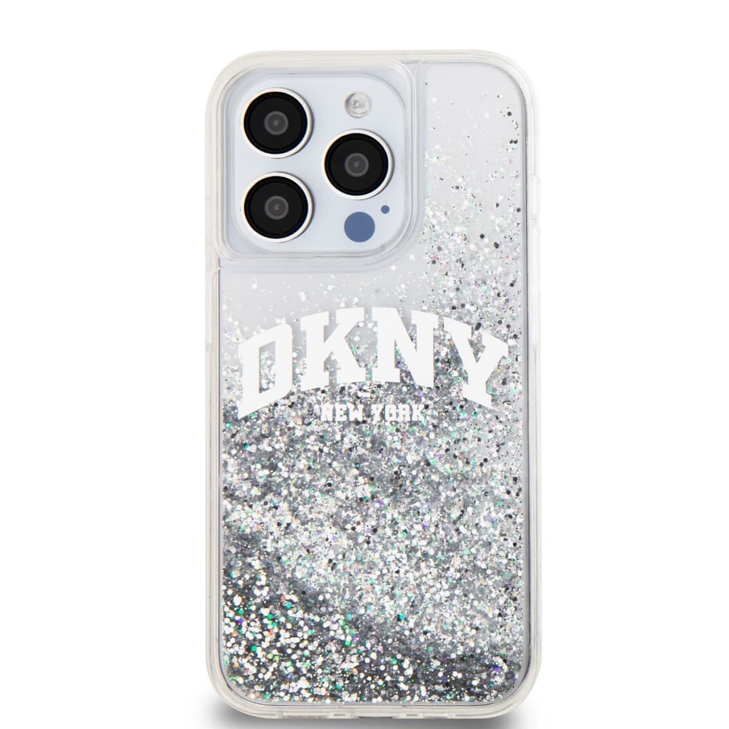 Zadní Kryt DKNY Liquid Glitter Arch Logo na iPhone 14 Pro Transparent - náhled 2