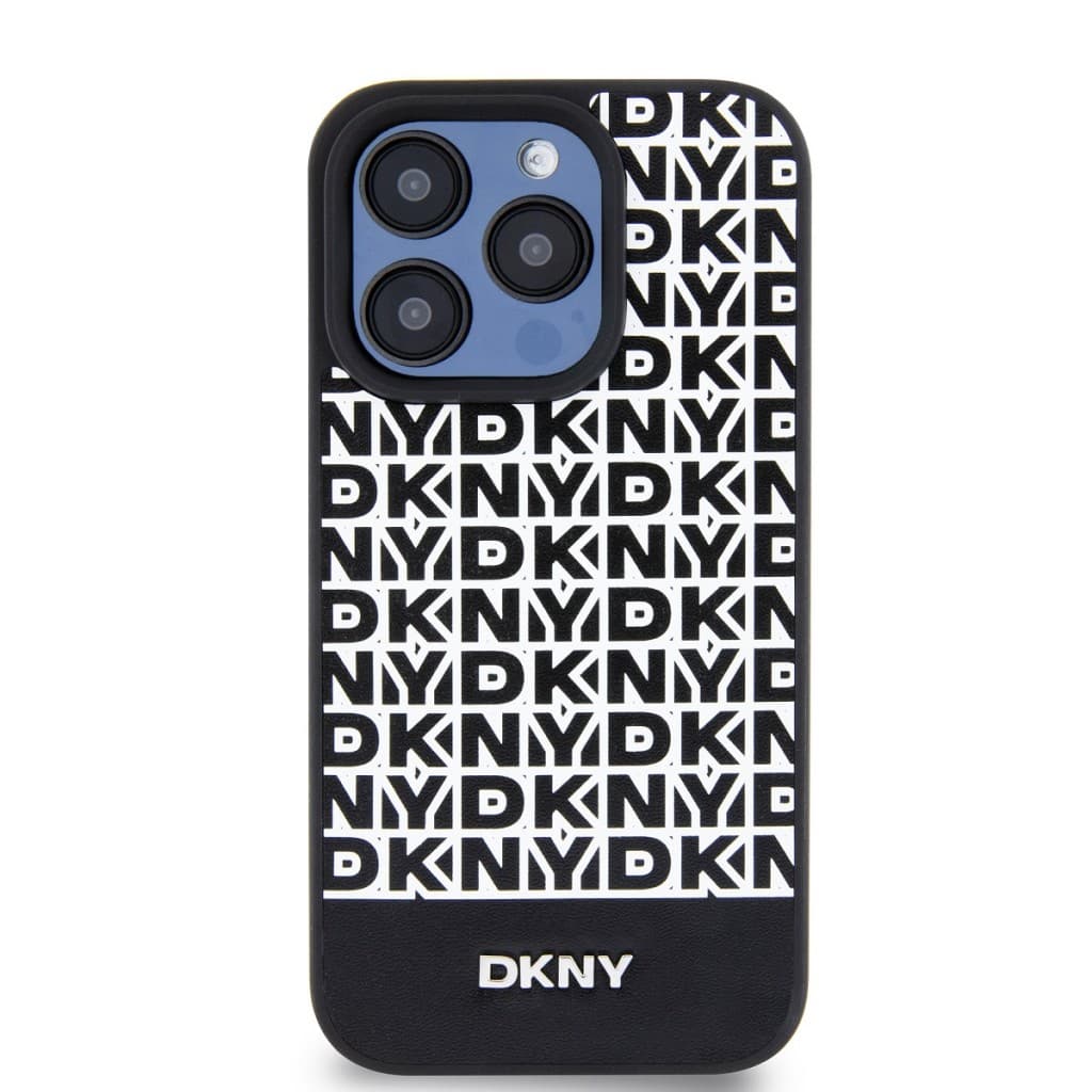 Zadní Kryt DKNY PU Leather Repeat Pattern Bottom Stripe pro iPhone 12/12 Pro černý - náhled 2