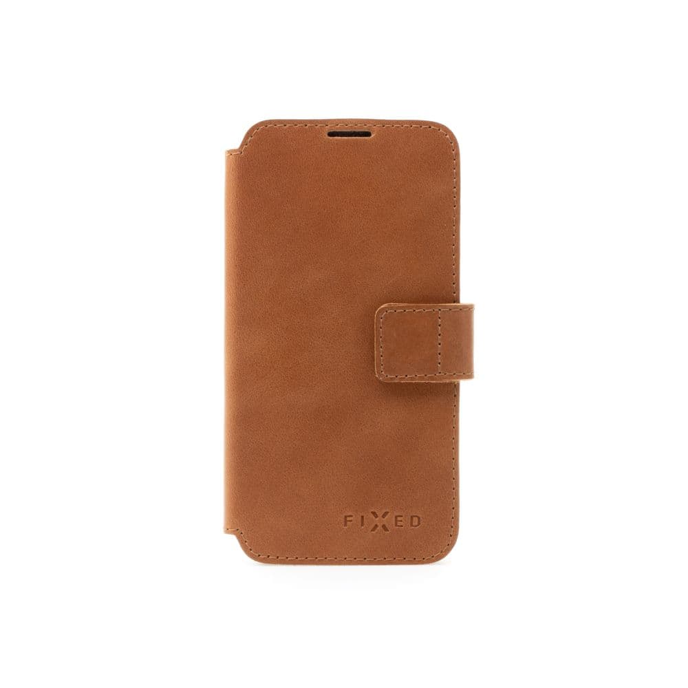 Kožené pouzdro typu kniha FIXED ProFit pro Apple iPhone 16, hnědé - náhled 2