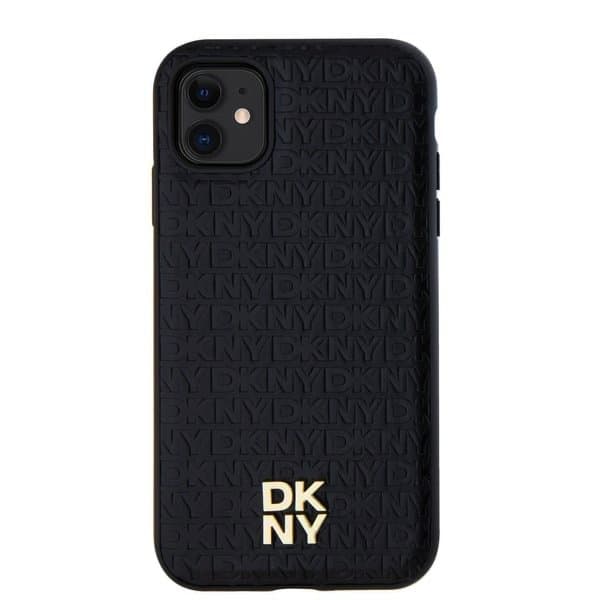 Zadní Kryt DKNY PU Leather Repeat Pattern Stack Logo Magsafe pro iPhone 11 černý - náhled 2