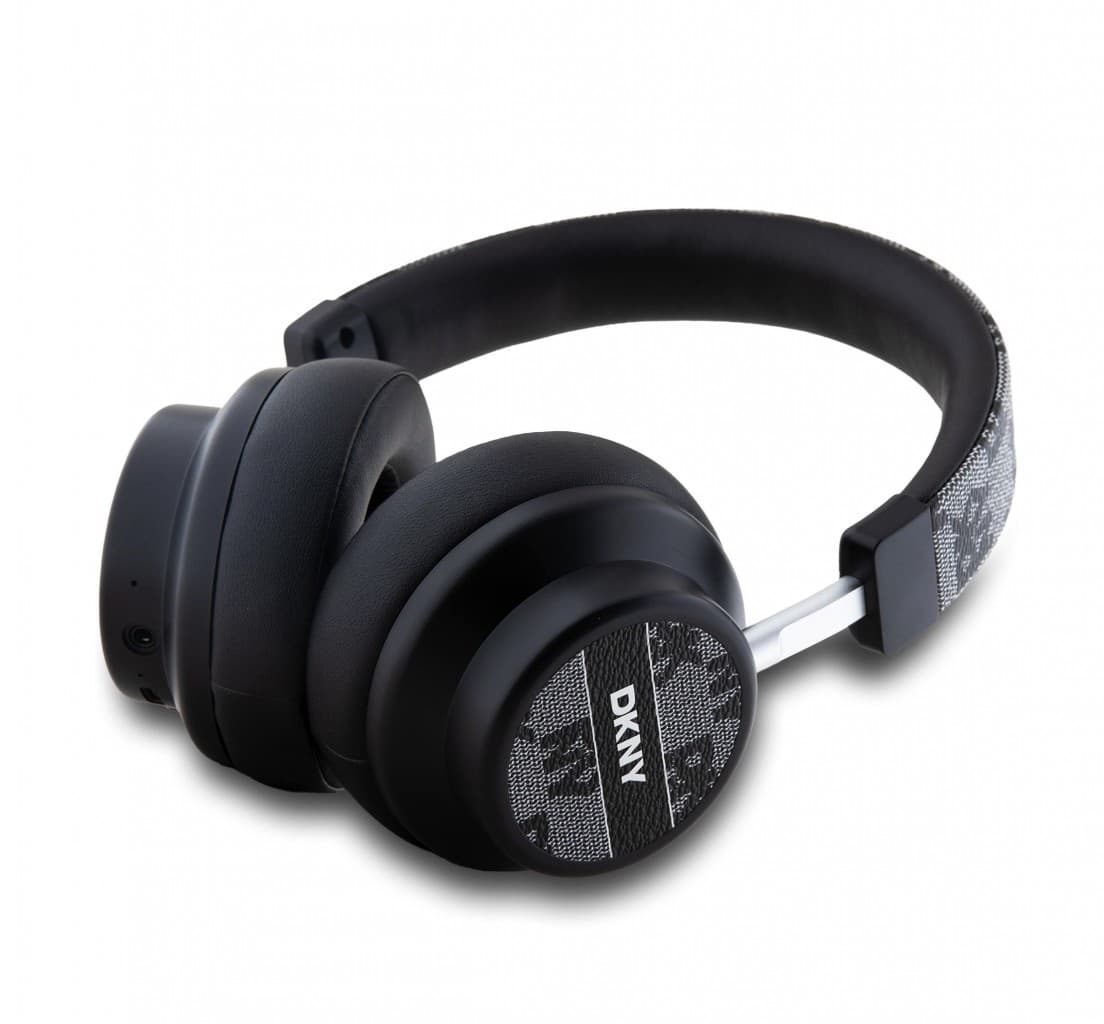 Sluchátka DKNY PU Leather Checkered Pattern Bluetooth Stereo Headphone Black - náhled 2