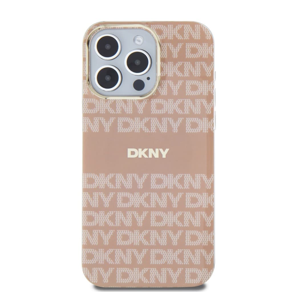 Zadní Kryt DKNY PC/TPU Repeat Pattern Tonal Stripe Magsafe pro iPhone 15 Pro Max růžový - náhled 2