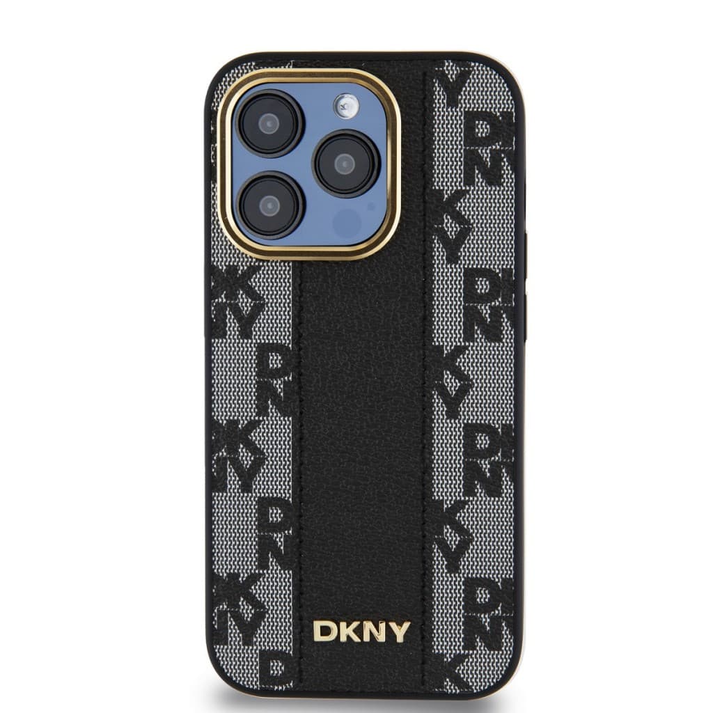 Zadní Kryt DKNY PU Leather Checkered Pattern Magsafe pro iPhone 15 Pro Max černý - náhled 2
