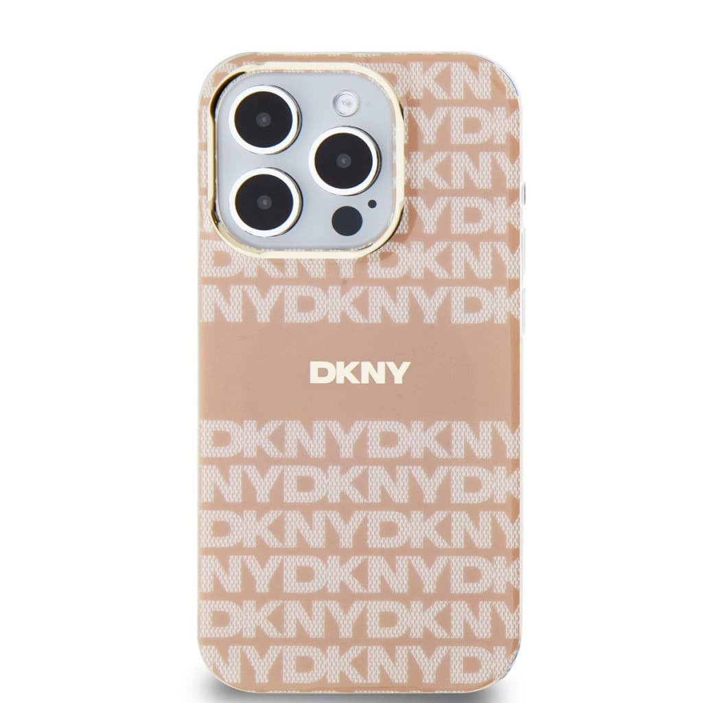 Zadní Kryt DKNY PC/TPU Repeat Pattern Tonal Stripe Magsafe pro iPhone 14 Pro růžový - náhled 2