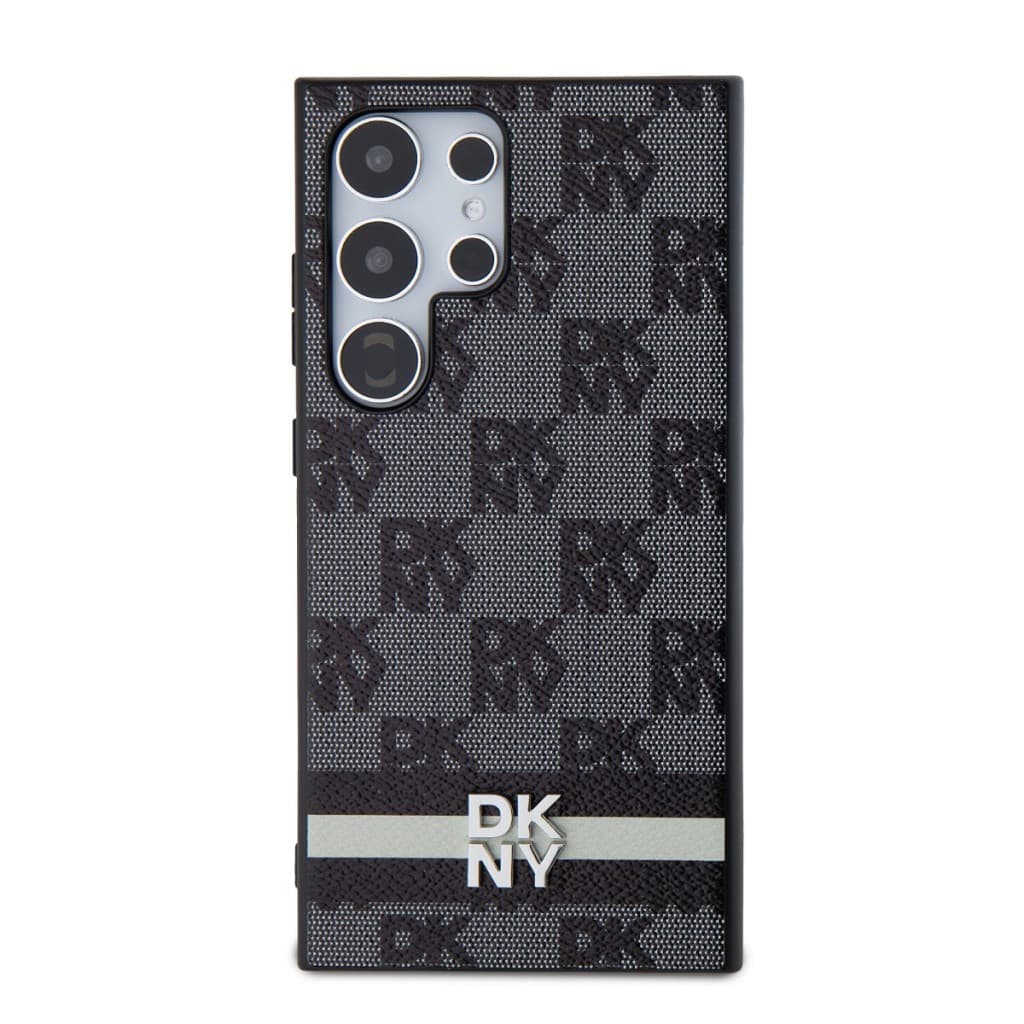 Zadní Kryt DKNY PU Leather Checkered Pattern and Stripe pro Samsung Galaxy S24 Ultra černý - náhled 2